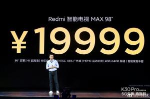 Redmi把原本10万元的98英寸电视拉到19999元卢伟冰：无敌市场容量扩大近100倍